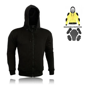 HERREN FLEECE HOODIE AUS KEVLAR ABNEHMBARE PANZERUNG MOTORRAD MOTORRAD JACKE - Bild 1 von 13