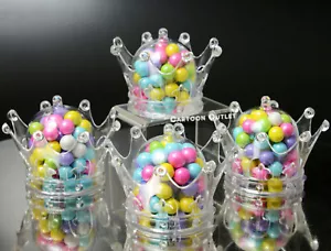12 Crown Clear Birthday Princess Party Fillable Baby Shower Decorations Favors - Picture 1 of 8