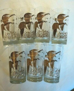 Bicchieri vintage Canada Goose Tumbler caccia uccellini decorazione cabina LOTTO di 8 - Foto 1 di 10