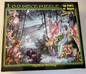 Glow in the Dark Jigsaw Puzzle Mystical Meeting 9" x 12" 100 Piece NEW Sealed - Picture 1 of 5