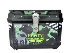 Waterproof Motorcycle Tail Box with Backrest – Durable Plastic Rear Storage Case - Picture 1 of 10
