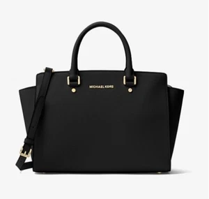 NWT-Michael Kors (30S3GLMS2L) Women's Selma Medium Satchel-Black - Picture 1 of 3