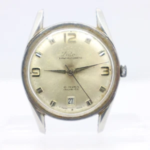 Lator Super-Automatic Silver Dial Date Cal ETA 2472 25 Jewels Auto Steel Watch - Picture 1 of 10