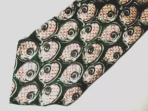Vintage Freeds Herren Krawatte Krawatte grün grau beige rot geometrisch 56" kurz - Bild 1 von 4