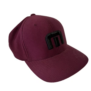 Travis Mathew 3D Logo Hat Cap Mens Flexfit Maroon Golf Lightweight Large/ XL - Imagen 1 de 9