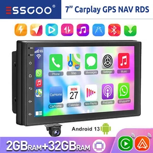 Doble Din 7" Coche Apple Carplay Android Auto Pantalla Táctil Estéreo Bluetooth Radio - Imagen 1 de 13