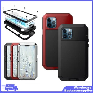 Gorilla Glass Metal Shockproof Case For iPhone 16 15 14 Pro Max 11 12 13 Plus - Picture 1 of 11