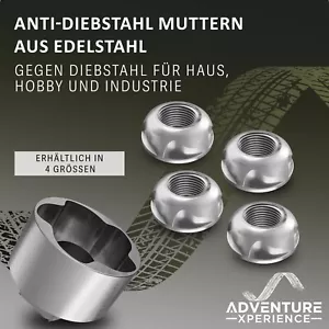 EDELSTAHL Anti-Diebstahl Muttern Sicherheitsmutter "Stern" V2A M6 M8 M10 M12 - Bild 1 von 20