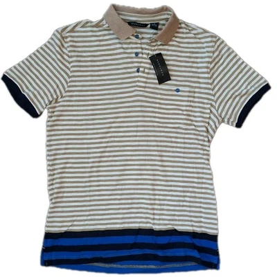 Nueva Camisa de Manga Corta Sean John Para Hombres a Rayas Moda Diseñador Cuello Talla M Foto 1 de 4