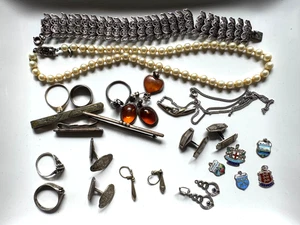 Bastlerkonvolut Silberschmuck Vintage und Antik - vieles gestempelt - Bild 1 von 24