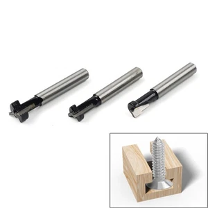 3PCS 1/4" gambo TCT buco della serratura T-Slot Router Bit per 3/8" 5/16" per set taglierina legno - Foto 1 di 12