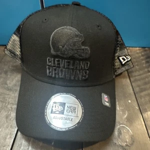 Cleveland Browns New Era 9Fifty SnapBack Sombrero Ajustable Negro Sobre Negro - Imagen 1 de 10