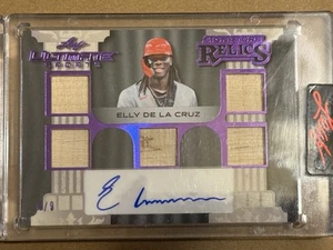 Elly De La Cruz 2024 Leaf Ultimate Signature Relics Auto #USR-EC1 Game Used #4/9 - Picture 1 of 3
