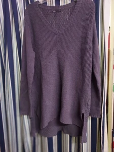 prAna Deedra Tunika Pullover Bio Baumwolle Wollmischung grau langarm Large - Bild 1 von 6