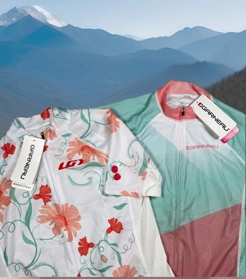 2 camisetas de ciclismo transpirables con cremallera completa Louis Garneau M Mondo Evo para mujer nuevas con etiquetas Foto 1 de 4