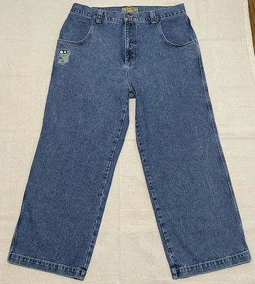 Pantalones de mezclilla JNCO Pipes Smoke Stacks 179 bordados para hombre 40 x 30 holgados Y2K skate Foto 1 de 4