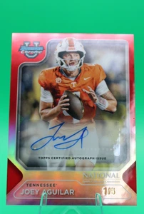 2025 Topps NATIONAL Promo Bowman U Chrome JOEY AGUILAR REFRACTOR AUTO #'d 1/5 - Picture 1 of 7