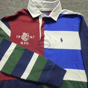 Polo Ralph Lauren Men's Classic-Fit Patchwork Jersey Rugby Shirt Size Small S - Picture 1 of 8