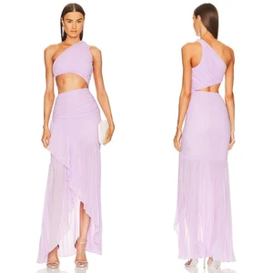 Michael Costello Kleid Damen Medium Lila Britney Maxi One Shoulder Drapiert NEU - Bild 1 von 13
