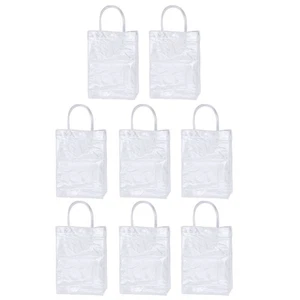 8 Pcs PVC Handbag Tote for Beach Plastic Clear Storage Bags with Handles - Picture 1 of 12