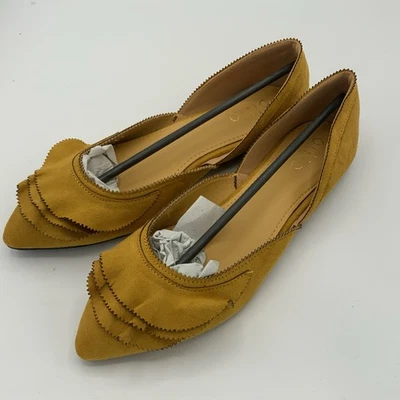 Zapato de mujer Ollio vestido de ballet imitación gamuza plisado punta plana, talla 7 Foto 1 de 3