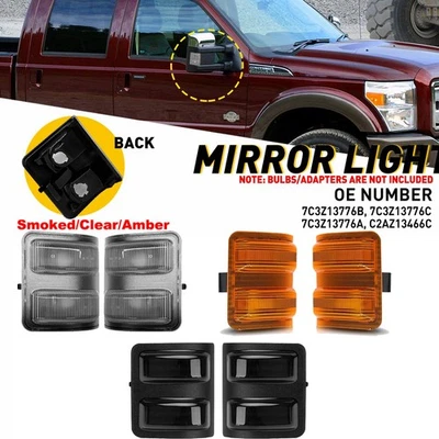 Clear Lens Mirror Side Marker Signal Light Housings For Ford F250 F350 F450 F550 - Image 1 of 4