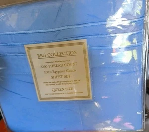 BBG Collection Sheet Set Flat Fitted & Pillowcase 3300 Thread Count- Storm  - Picture 1 of 1