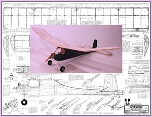 Midwest Model Airplane Plans (FF): Super Sniffer 48" Span 307si for ½A (1971) - Picture 1 of 2