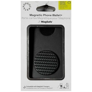 PopSockets Magnetic MagSafe PopWallet+ Phone Wallet/Grip iPhone Carbonite Weave - Photo 1 sur 3