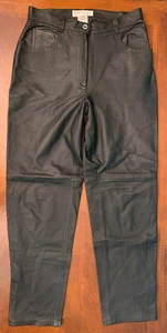 Tower Hill Collection Women's 100% Leather Pants - Size 10, Black, Lined - Picture 1 of 11