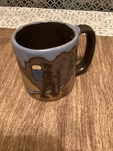 Mara Mexico Coffee Mug Cup Hiker Mountains Trees Nature Scene Signed 16 Oz - Picture 1 of 6