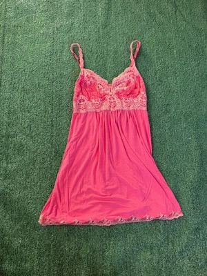 Soma Mujer Rosa Encaje Ribete Babydoll Vestido Sin Mangas Lencería Coqueta Hada Y2K Talla M Foto 1 de 4