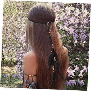 Boho Feder Stirnband Gypsy Kopfschmuck Hippie Stirnbänder Gypsy Accessoires für - Bild 1 von 8