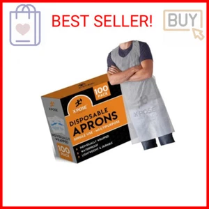 Xpose Safety Plastic Disposable Aprons for Cooking Individually Packaged Durable - Picture 1 of 2