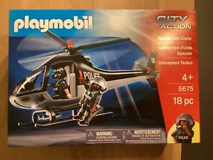 Playmobil 5675 Polizei Hubschrauber mit 2 Spielfiguren NEU ungeöffnet - Bild 1 von 2