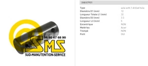 AXE DE TIMON BT TOYOTA L23 TRANSPALETTE MANUEL 32 12 mm PIECES DETACHEES - Imagen 1 de 2