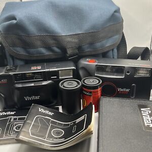 Vivitar Camera Lot RL400 & X-500 With Case Manual Cleaning Kit & More