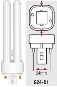 13W G24d-1 2-Pin PL-D Energy Saving Light Bulb Lamp in Cool White 4000K / 840 - Picture 1 of 7