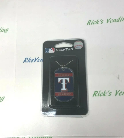 Texas Rangers baseball neck tag dog tag necklace with chain by Siskiyou Cover