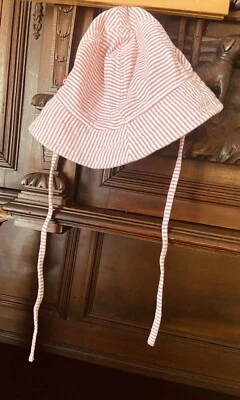 Sombrero de sol Zutano Baby a rayas lápiz algodón rosa/blanco talla 24 M Foto 1 de 4