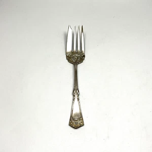 M Silver Co Silver Plated Serving Fork Floral 7 5/8 - Picture 1 of 10
