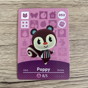 Authentic Animal Crossing Amiibo Card Poppy # 052 - Nintendo NEW UNSCANNED