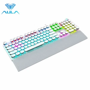 AUAL Square punk F2088 Blue Switch Mechanical Keyboard 108 Keys Wired Hand Rest - Picture 1 of 10