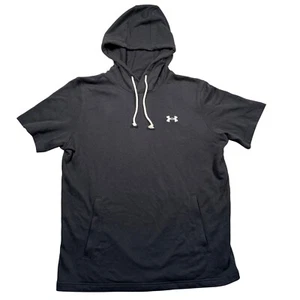 Under Armour Men's UA Rival Terry Short Sleeve Hoodie Tee Black size Large - Picture 1 of 6