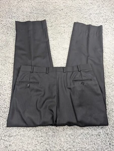 Brooks Brothers Pants Men 39x44 Black 1818 Madison Solid Flat Front Wool Dress - Picture 1 of 9