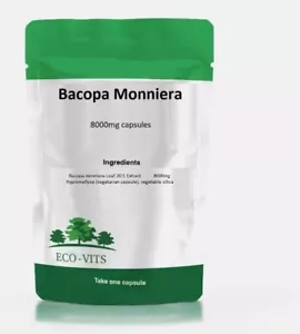Bacopa Monnieri 8000mg Capsule - Memoria, Focus e Supporto Cognitivo - Foto 1 di 2