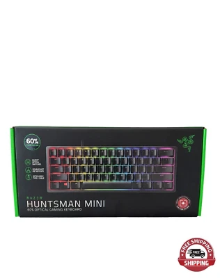 Razer ~ Huntsman Mini ~ 60% Gaming PC Keyboard ~ Black RGB Mechanical Clicky - Image 1 of 4