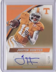 2016 Panini Collegiate Tennessee Autograph Gold Justin Hunter /25 Auto Flat SH - Bild 1 von 4