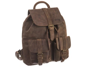 Greenland Nature Montenegro Leder Rucksack Freizeit Wanderrucksack Braun 2909 - Bild 1 von 10