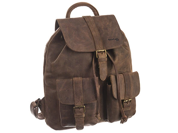 Greenland Nature Montenegro Leder Rucksack Freizeit Wanderrucksack Braun 2909 - Bild 1 von 4